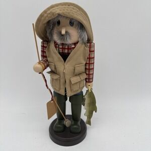 Vintage Zim's 1997 Fisherman Nutcracker Approx 10.5"